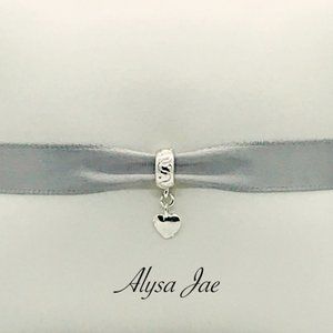 Dainty Heart Dangle European Bead, Sterling